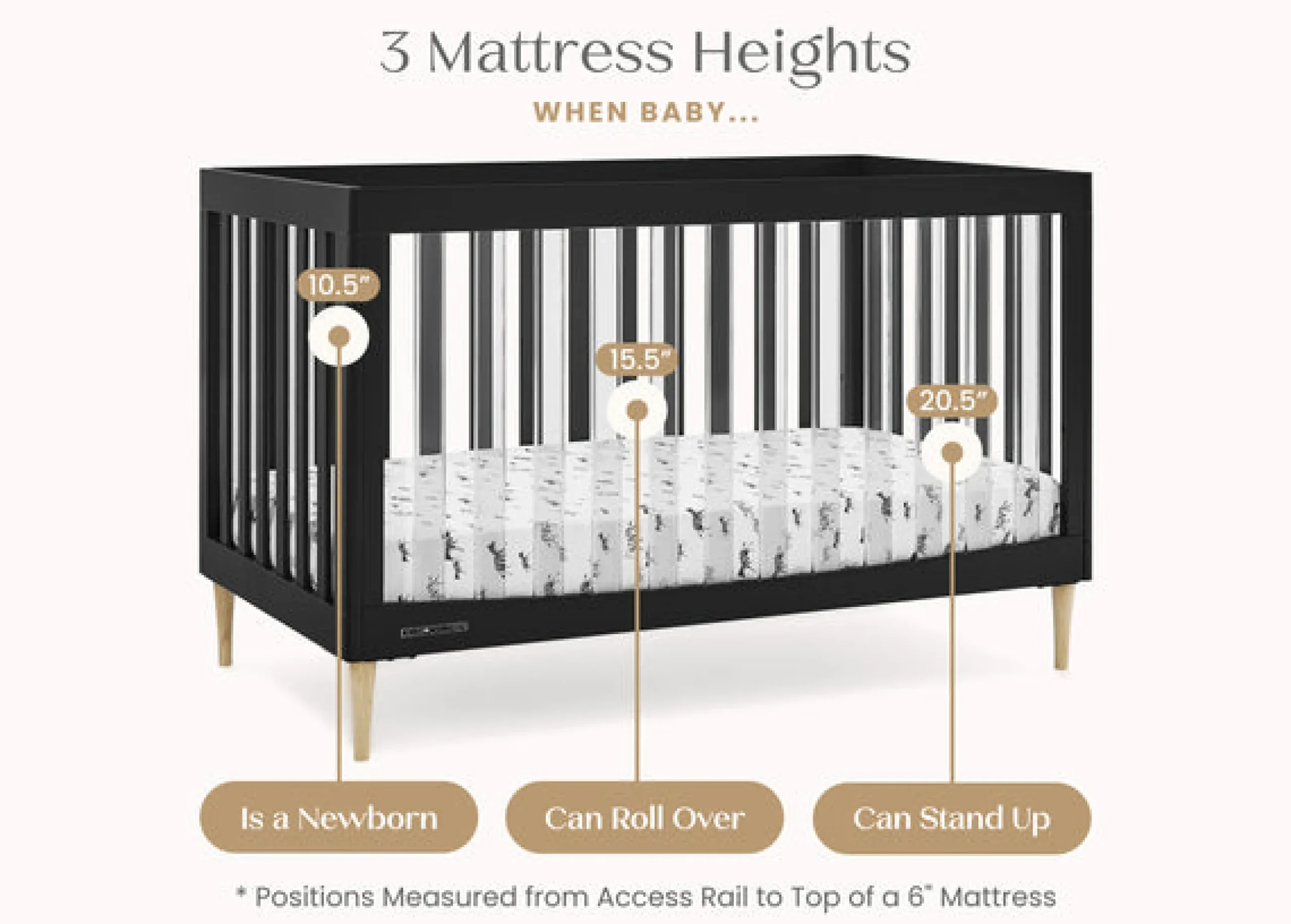 Austin Acrylic 4-in-1 Convertible Crib