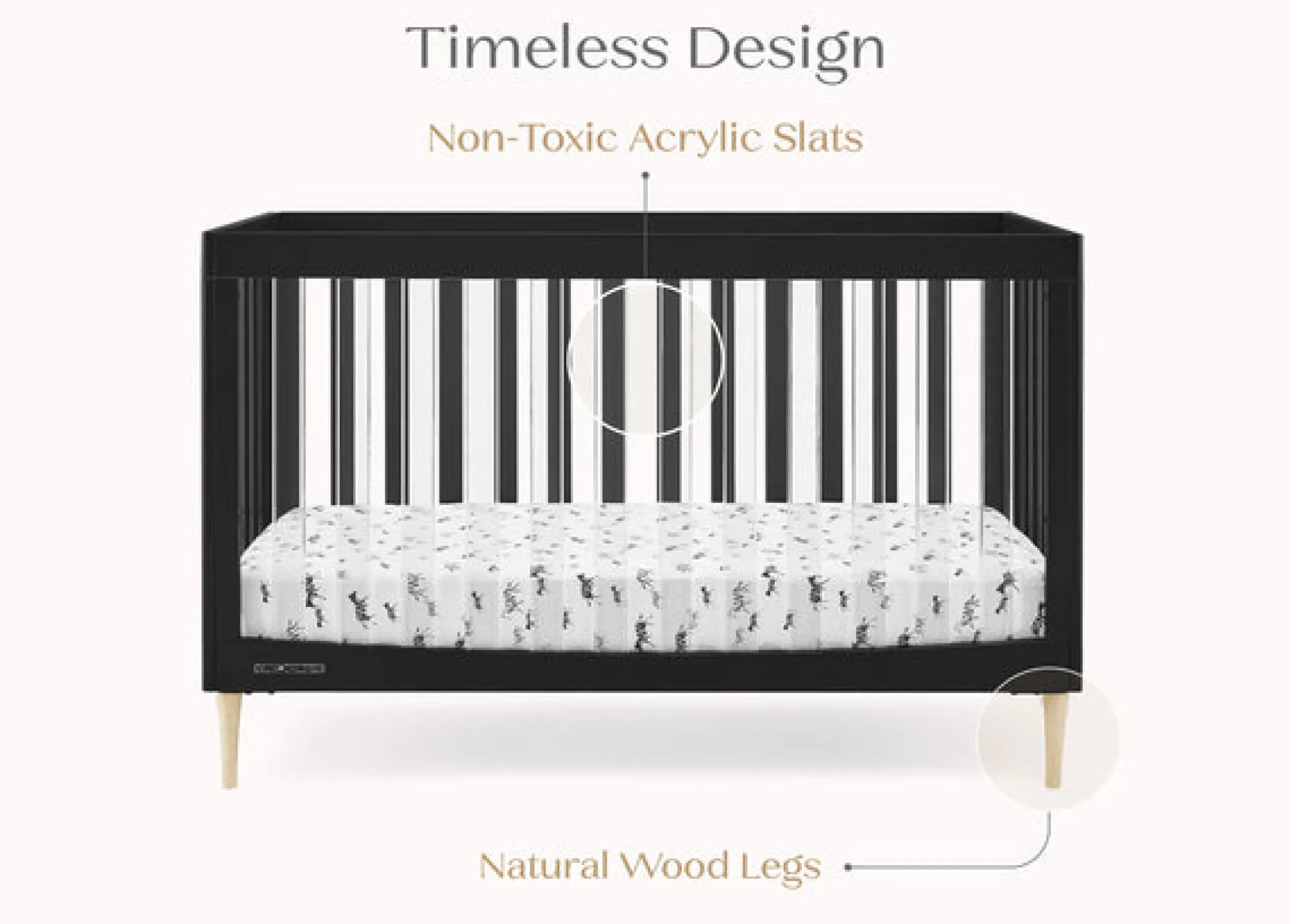 Austin Acrylic 4-in-1 Convertible Crib