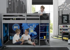 Batman Loft Bed Tent - Curtain Set for Twin Loft Bed (Bed Sold Separately)