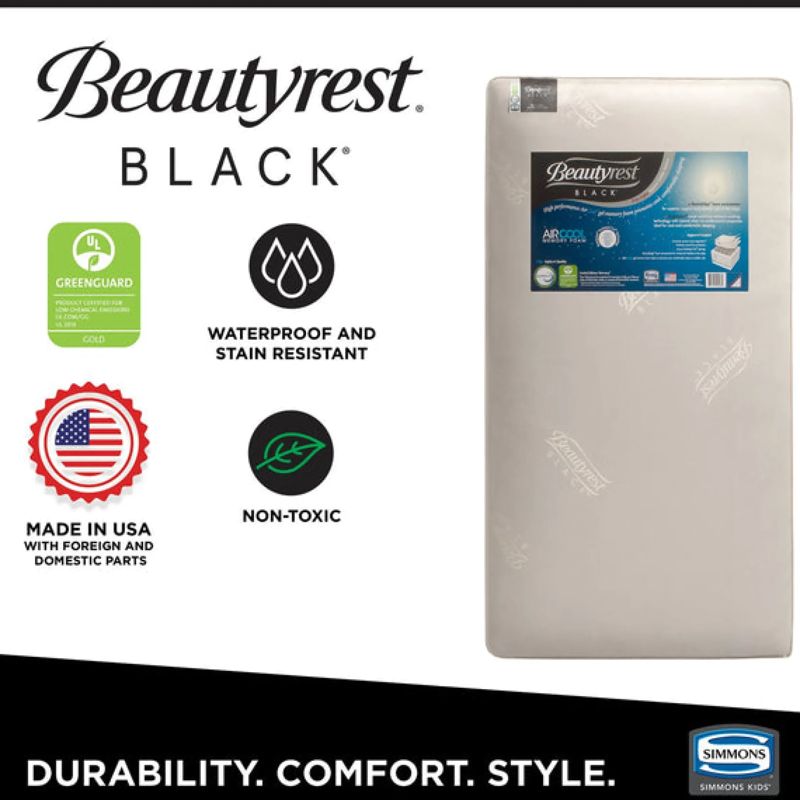 Beautyrest Black AIRCOOL Two-Stage Crib and Toddler Mattress