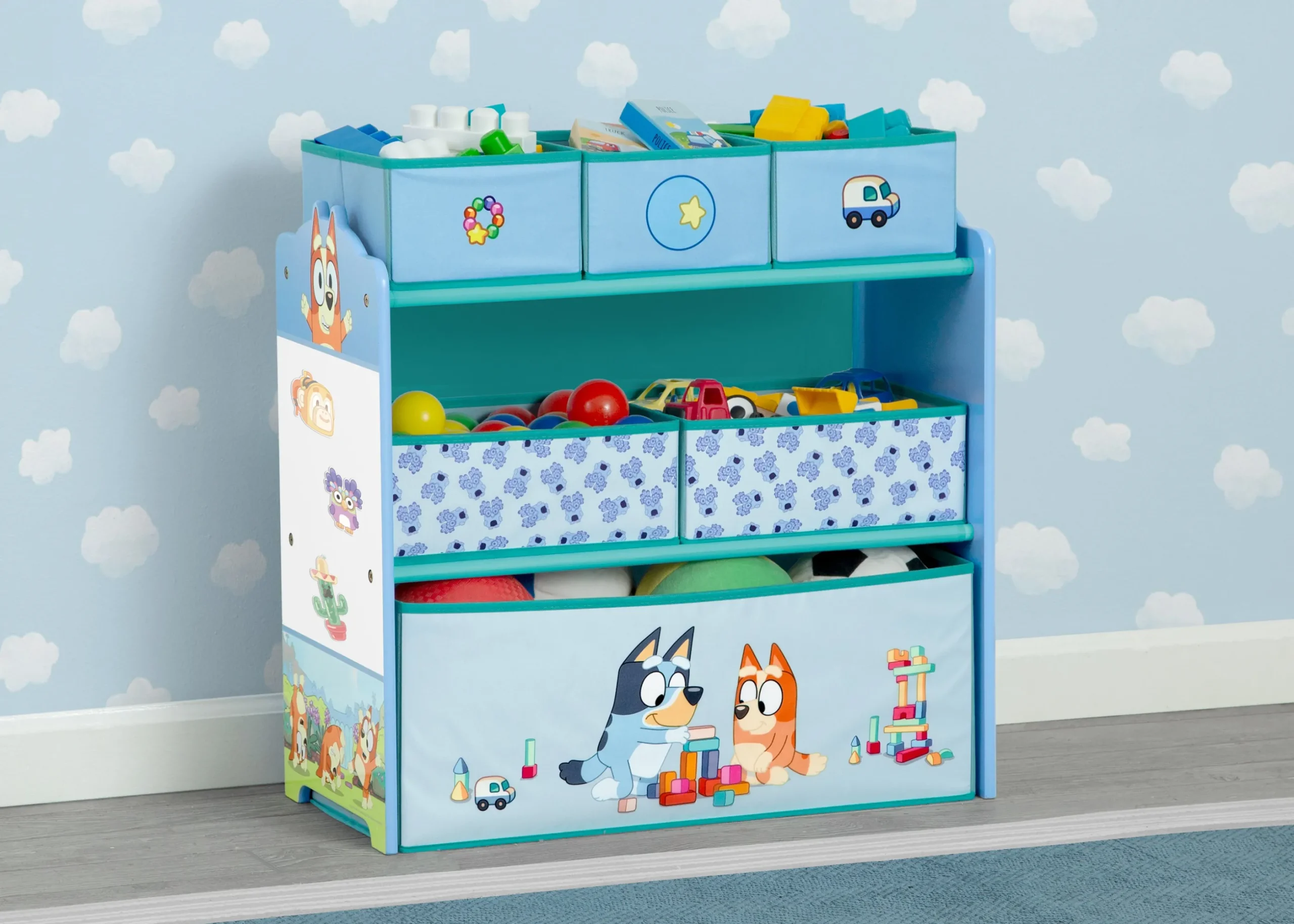 Bluey Design & Store 6 Bin Toy Storage Organizer