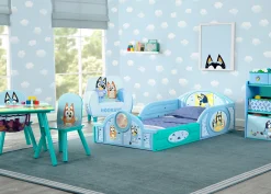 Bluey Sleep and Play Toddler Bed with Built-In Guardrails