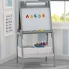 Chelsea Double-Sided Storage Easel with Paper Roll and Magnets | Dry Erase Surface & Chalkboard Surface