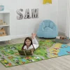 Extra Large Road Map Activity Rug for Girls and Boys - 78-inch L x 54-inch W