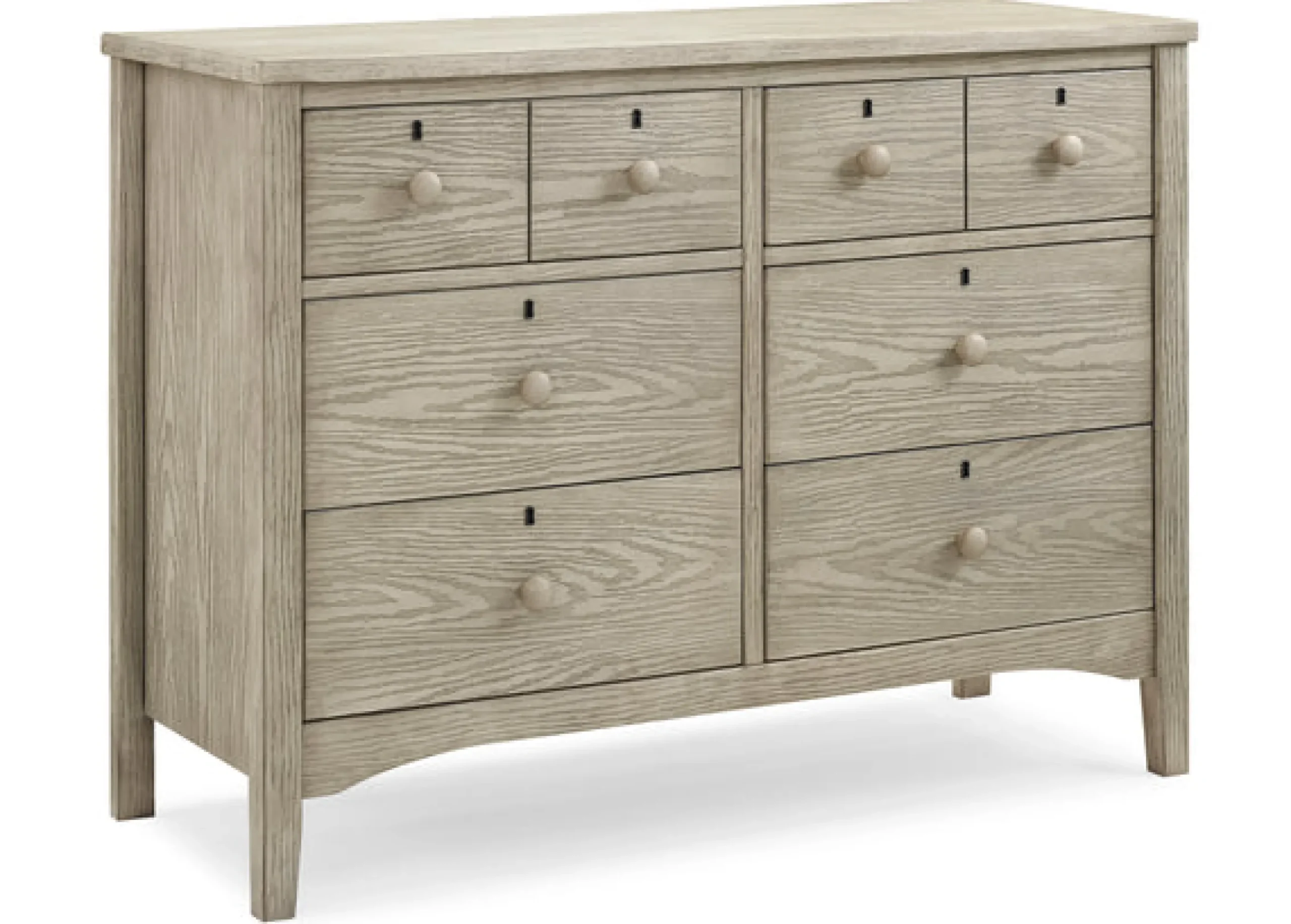 Farmhouse 6 Drawer Dresser with Interlocking Drawers