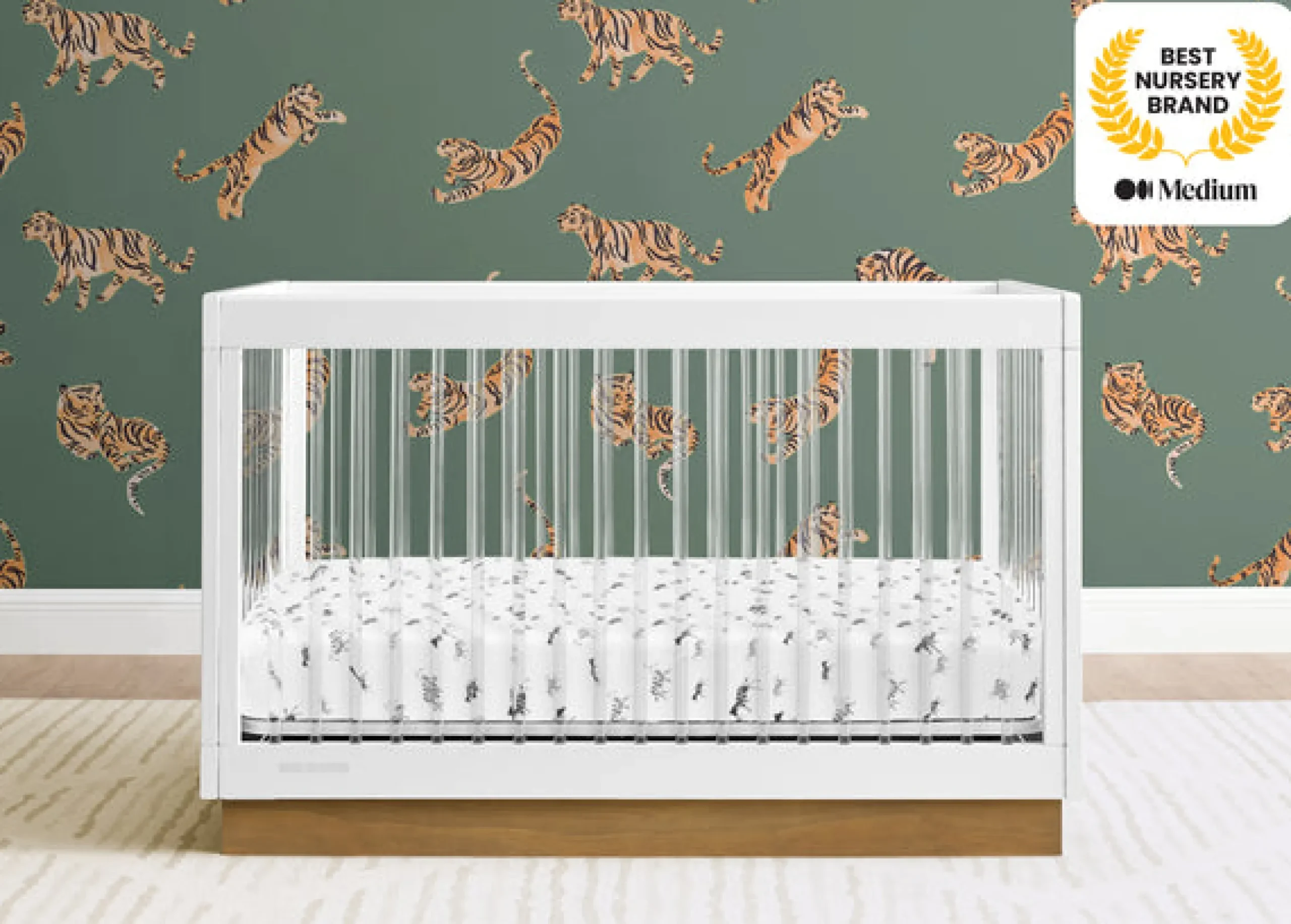 James Acrylic 4-in-1 Convertible Crib