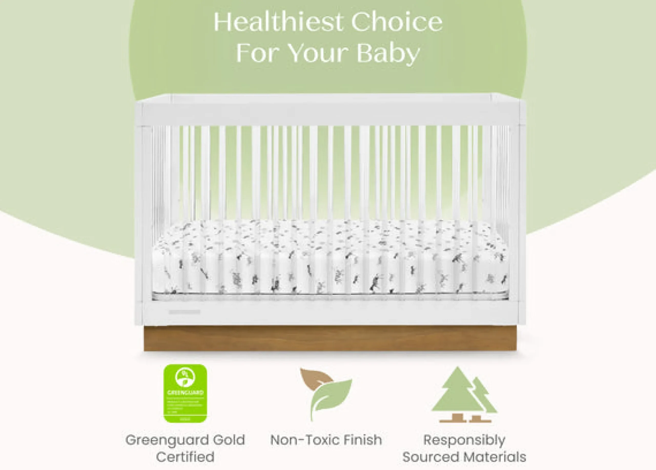James Acrylic 4-in-1 Convertible Crib