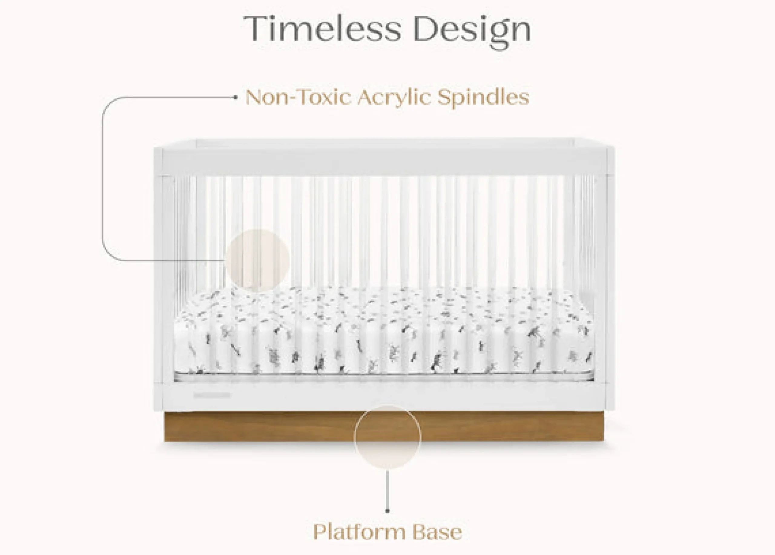 James Acrylic 4-in-1 Convertible Crib