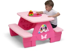 Minnie Mouse 4 Seat Activity Picnic Table with LEGO Compatible Tabletop