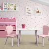 4-Piece Toddler Playroom Set – Includes Play Table with Dry Erase Tabletop and 6 Bin Toy Organizer with Reusable Vinyl Cling Stickers