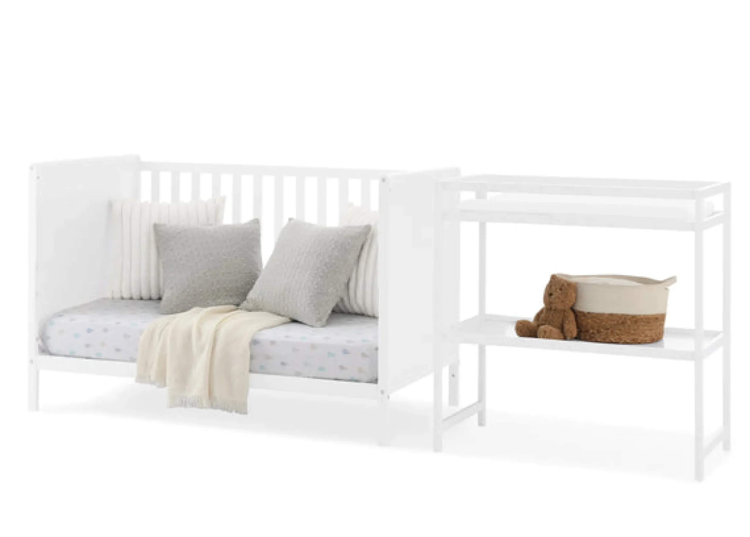Ruby 6-in-1 Convertible Crib & Changing Table 2-Piece Set