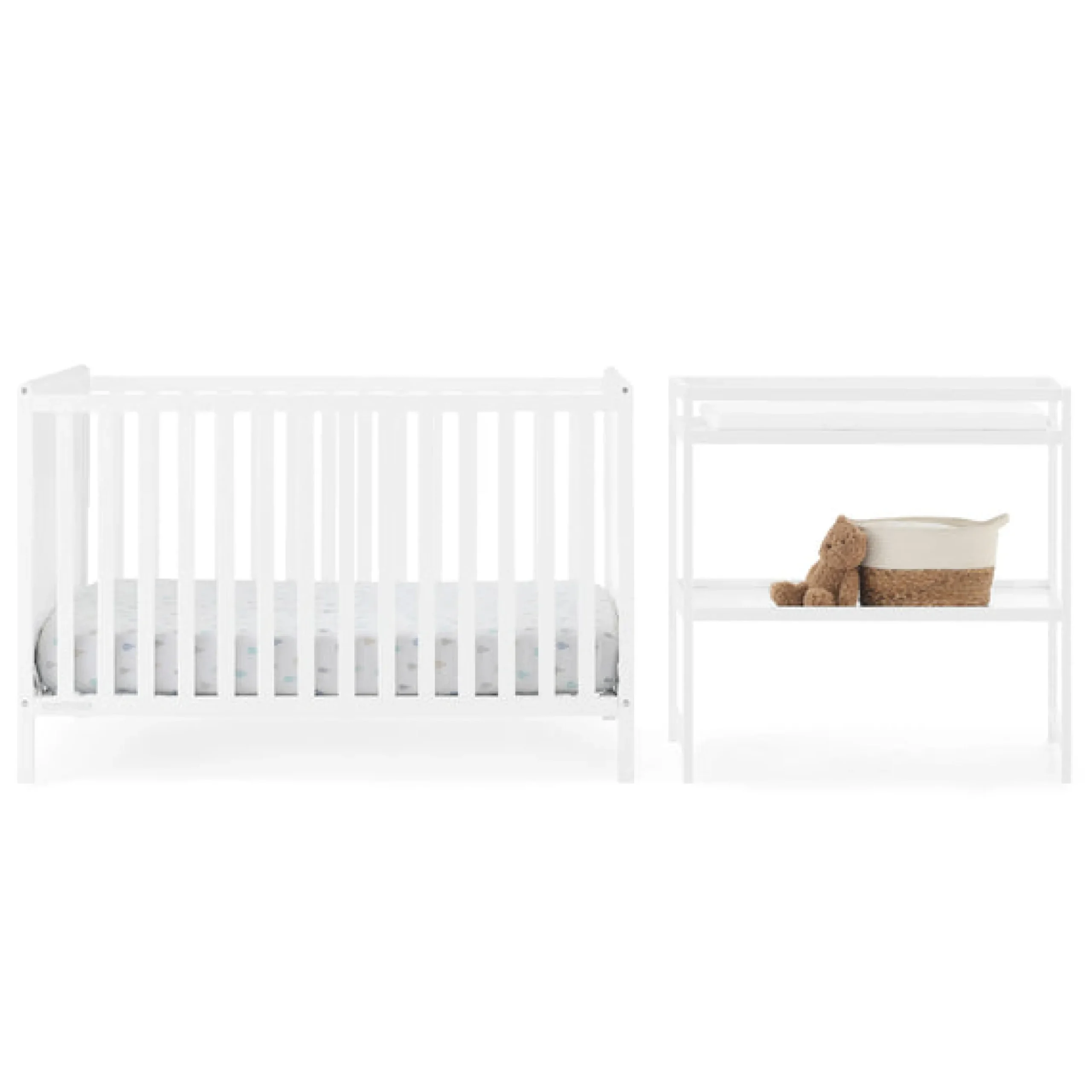 Ruby 6-in-1 Convertible Crib & Changing Table 2-Piece Set