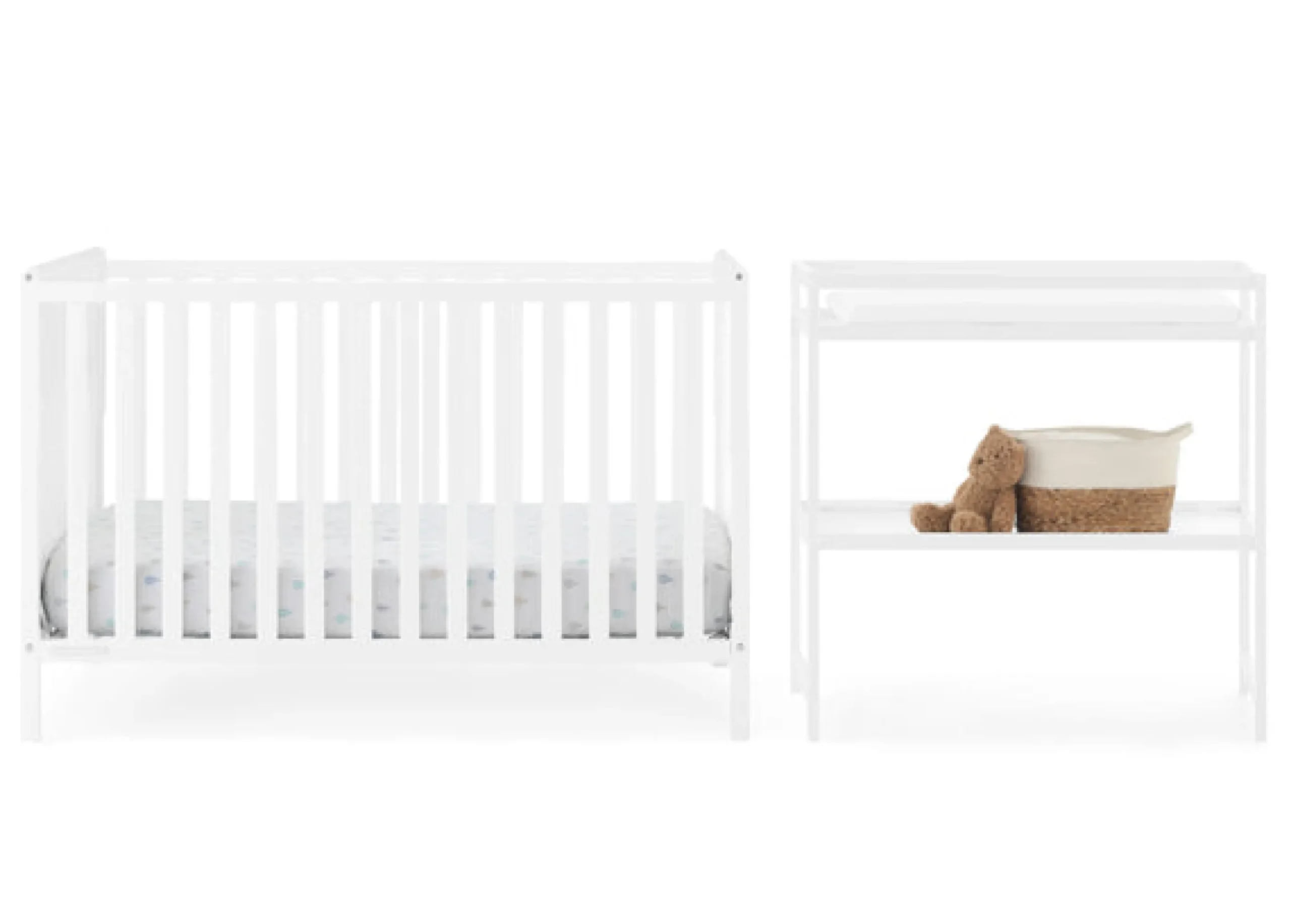 Ruby 6-in-1 Convertible Crib & Changing Table 2-Piece Set